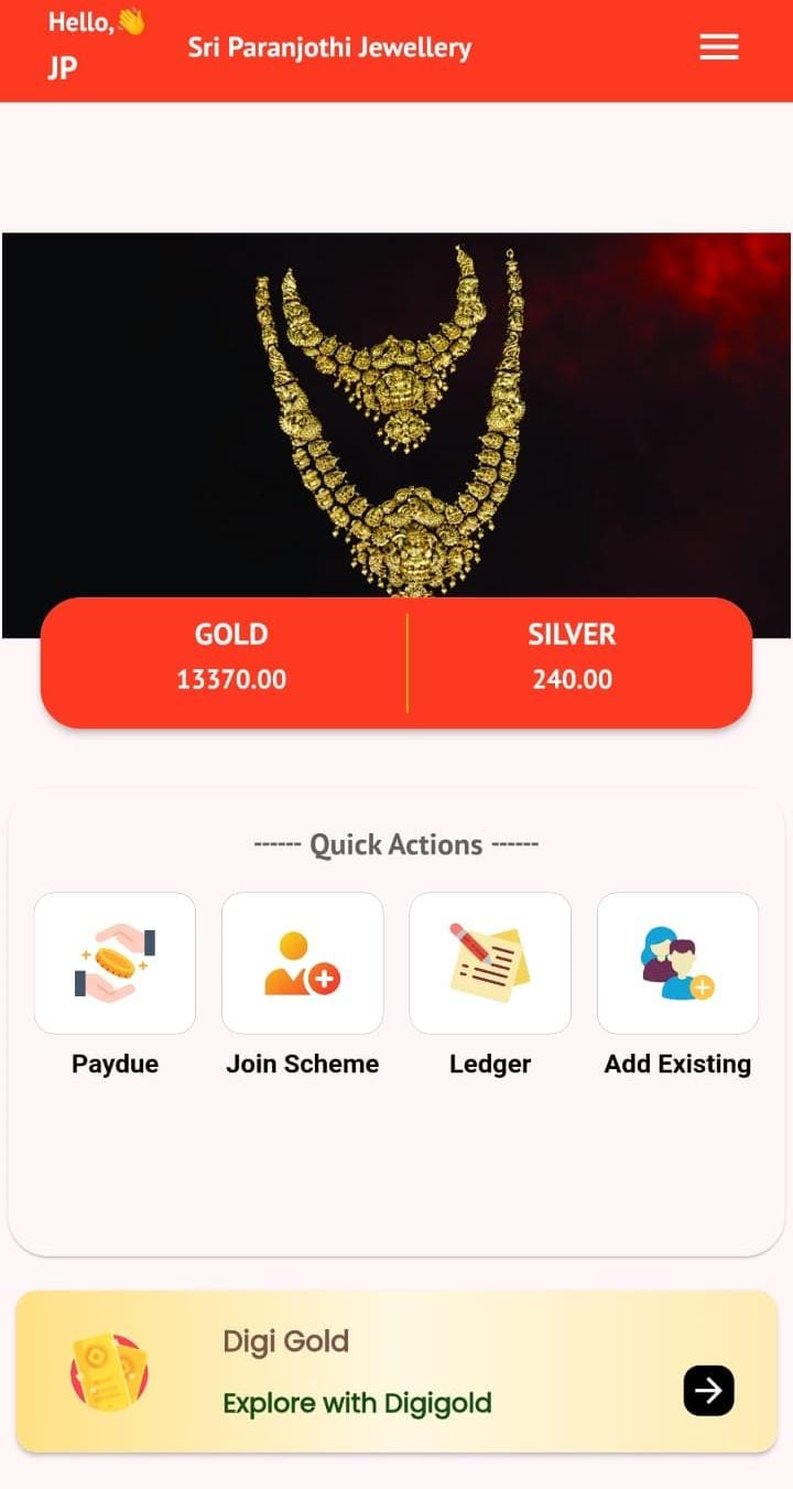 SPJ Digi Gold app screen three